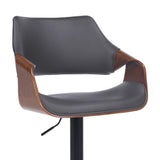 25" Gray And Black Iron Swivel Adjustable Height Bar Chair - Homeroots - Flyclothing LLC