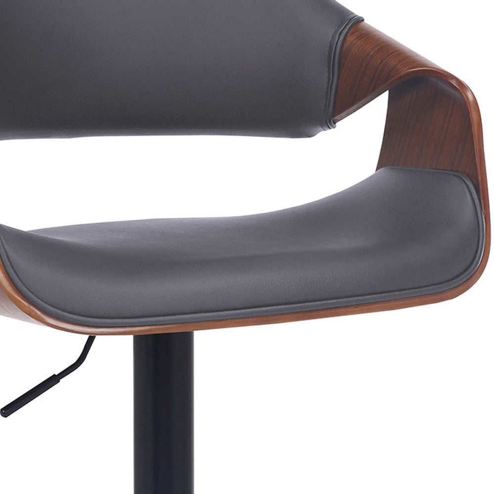 25" Gray And Black Iron Swivel Adjustable Height Bar Chair - Homeroots - Flyclothing LLC