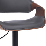 25" Gray And Black Iron Swivel Adjustable Height Bar Chair - Homeroots - Flyclothing LLC