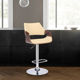 25" Cream And Silver Iron Swivel Adjustable Height Bar Chair - Homeroots - Flyclothing LLC