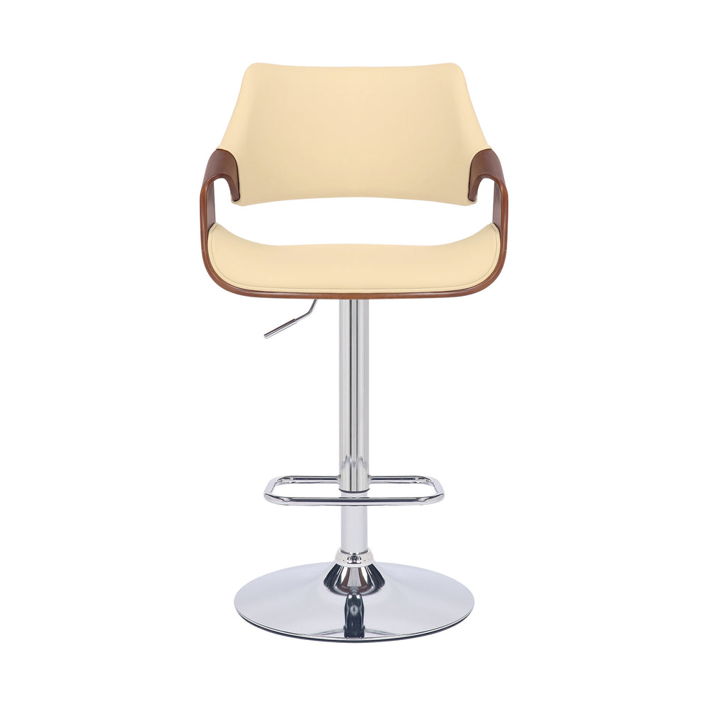 25" Cream And Silver Iron Swivel Adjustable Height Bar Chair - Homeroots - Flyclothing LLC