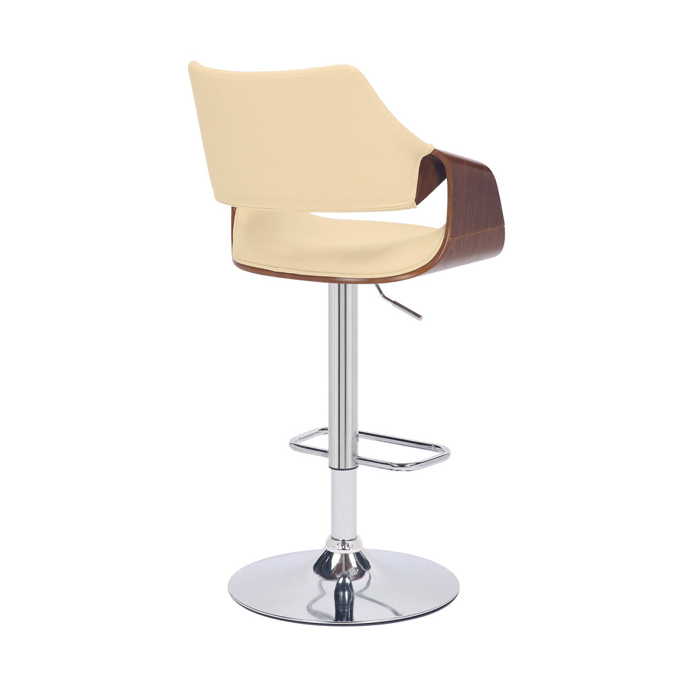 25" Cream And Silver Iron Swivel Adjustable Height Bar Chair - Homeroots - Flyclothing LLC
