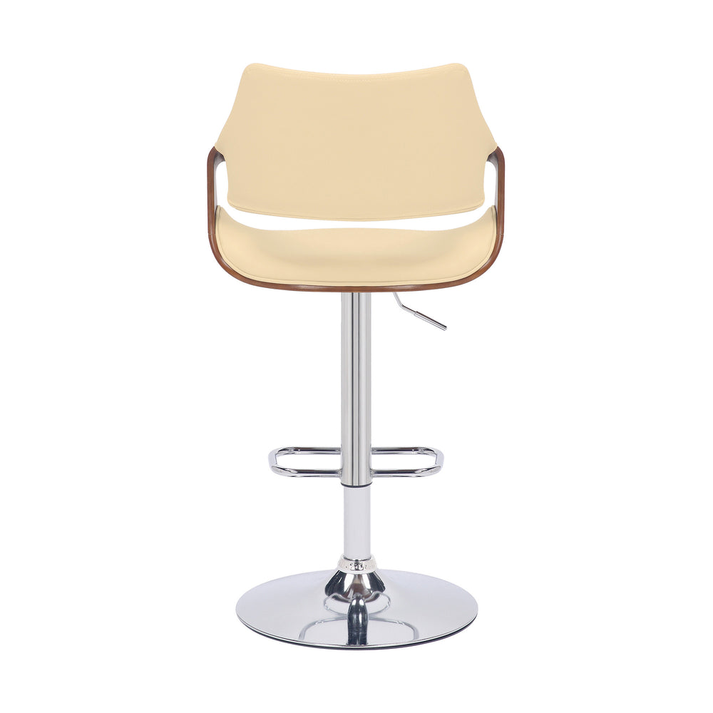 25" Cream And Silver Iron Swivel Adjustable Height Bar Chair - Homeroots - Flyclothing LLC