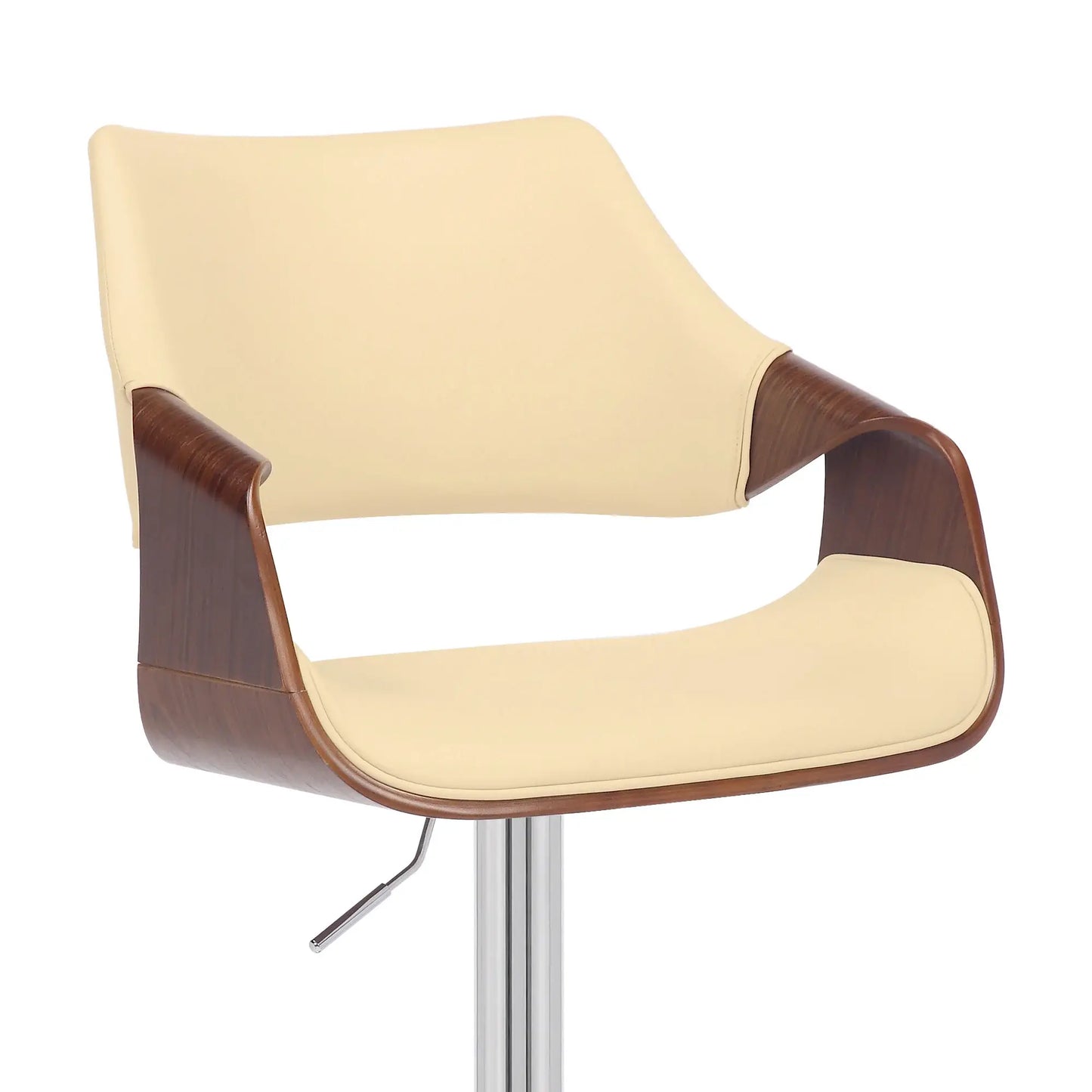25" Cream And Silver Iron Swivel Adjustable Height Bar Chair - Homeroots - Flyclothing LLC