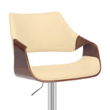 25" Cream And Silver Iron Swivel Adjustable Height Bar Chair - Homeroots - Flyclothing LLC