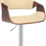25" Cream And Silver Iron Swivel Adjustable Height Bar Chair - Homeroots - Flyclothing LLC