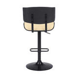 25" Cream And Black Iron Swivel Adjustable Height Bar Chair - Homeroots - Flyclothing LLC