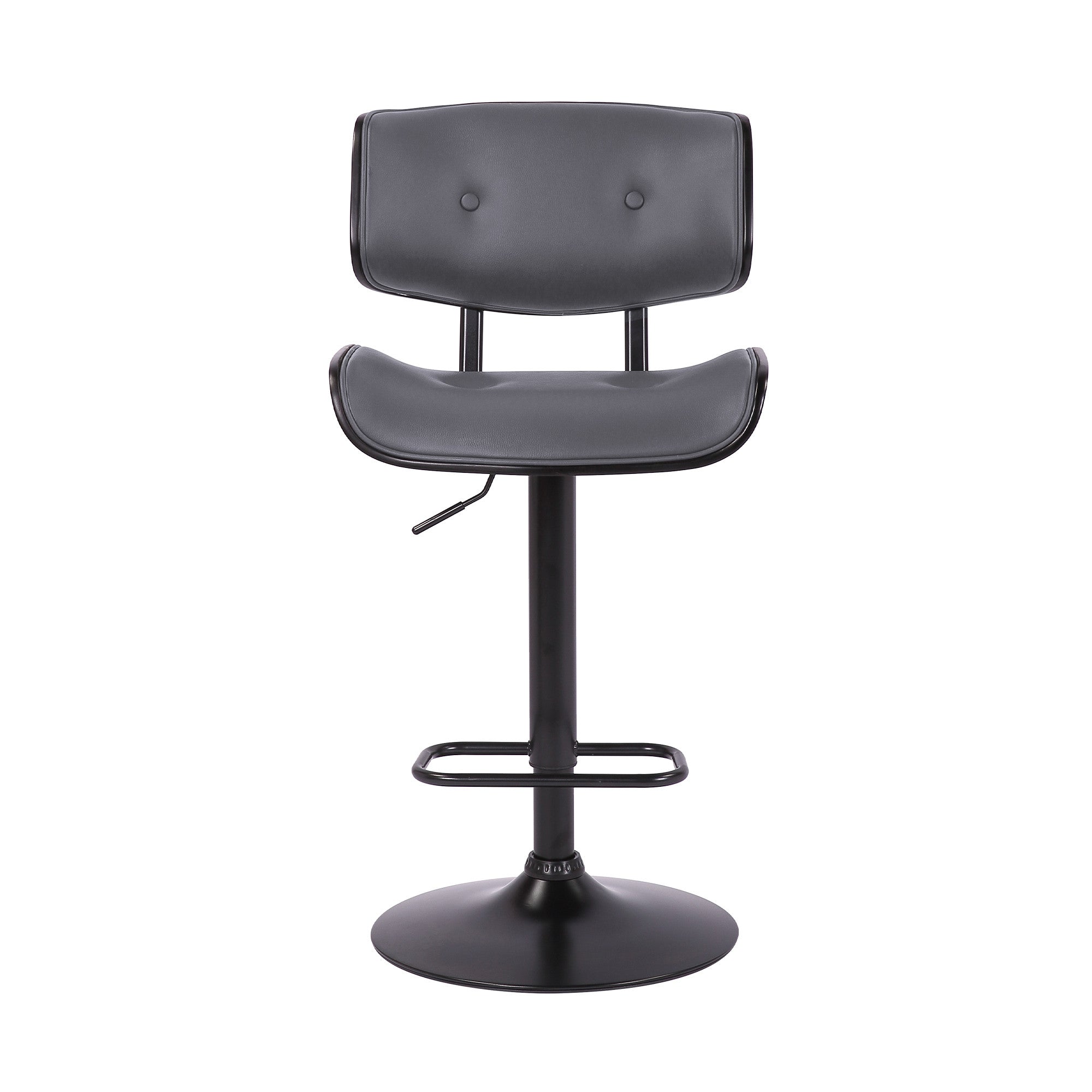 25" Gray And Black Iron Swivel Adjustable Height Bar Chair - Homeroots - Flyclothing LLC