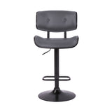 25" Gray And Black Iron Swivel Adjustable Height Bar Chair - Homeroots