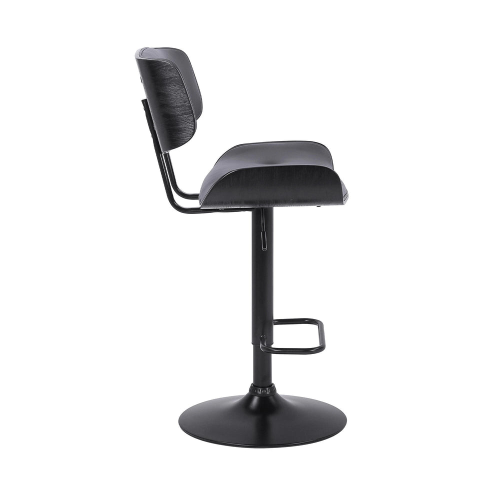 25" Gray And Black Iron Swivel Adjustable Height Bar Chair - Homeroots - Flyclothing LLC