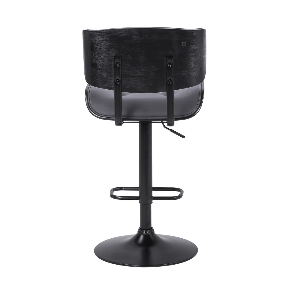 25" Gray And Black Iron Swivel Adjustable Height Bar Chair - Homeroots - Flyclothing LLC