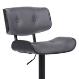 25" Gray And Black Iron Swivel Adjustable Height Bar Chair - Homeroots - Flyclothing LLC