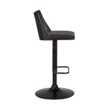 24" Black Faux Leather And Iron Swivel Adjustable Height Bar Chair - Homeroots - Flyclothing LLC