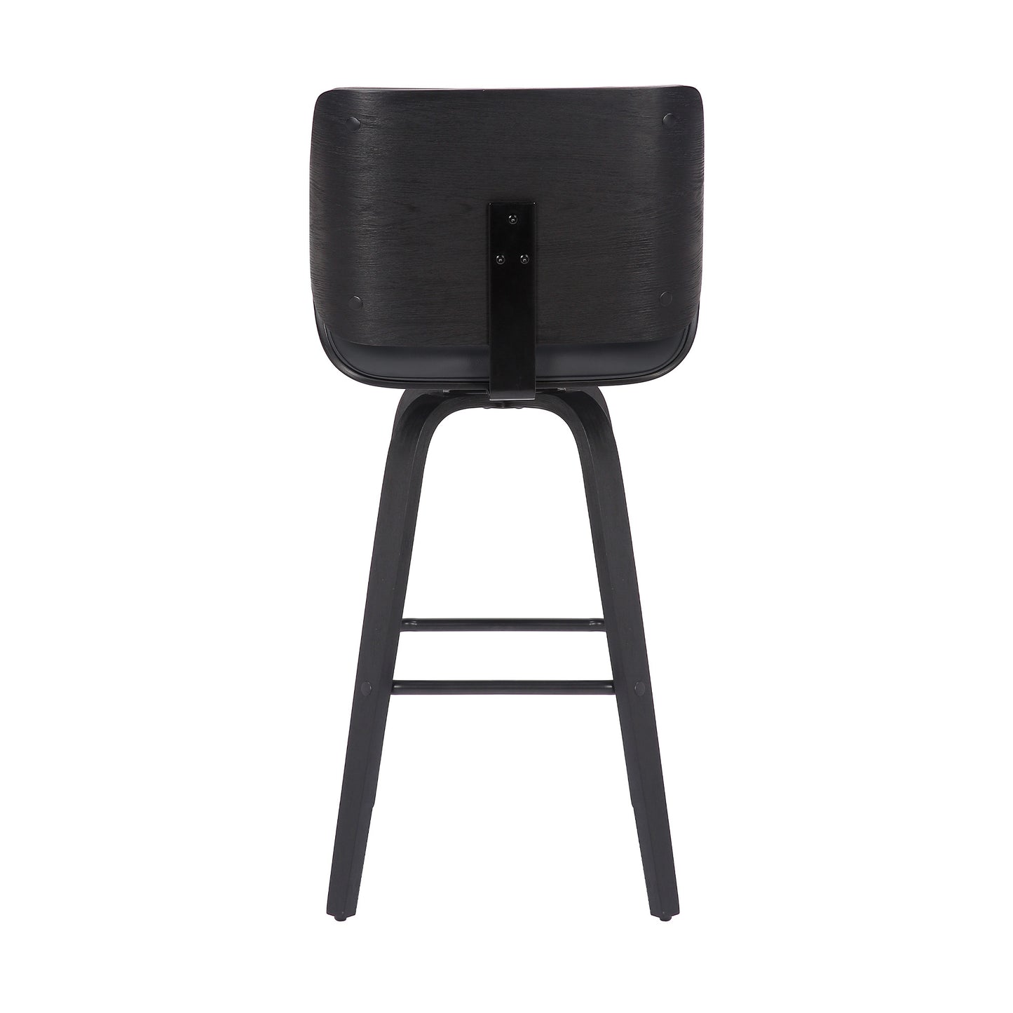 26" Gray And Black Faux Leather And Iron Swivel Counter Height Bar Chair - Homeroots - Flyclothing LLC