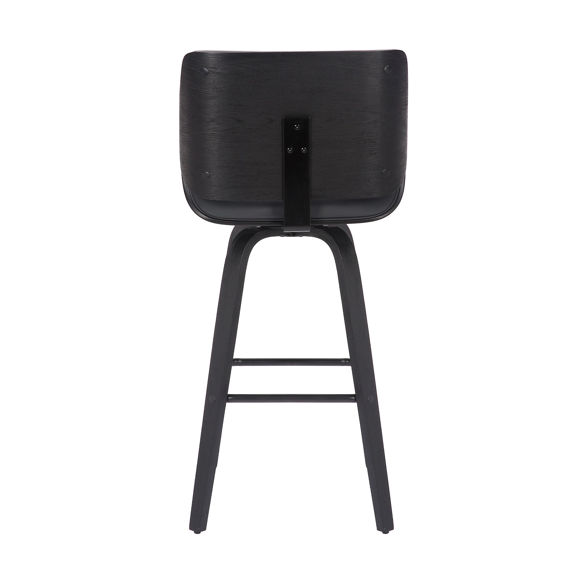 26" Gray And Black Faux Leather And Iron Swivel Counter Height Bar Chair - Homeroots - Flyclothing LLC