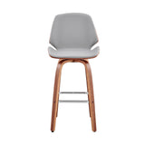 26" Gray And Brown Swivel Counter Height Bar Chair - Homeroots - Flyclothing LLC