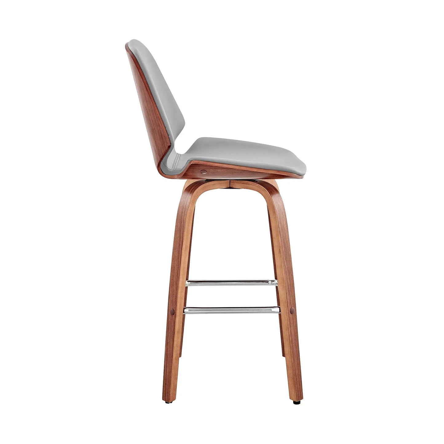 26" Gray And Brown Swivel Counter Height Bar Chair - Homeroots - Flyclothing LLC