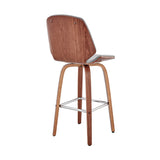 26" Gray And Brown Swivel Counter Height Bar Chair - Homeroots - Flyclothing LLC