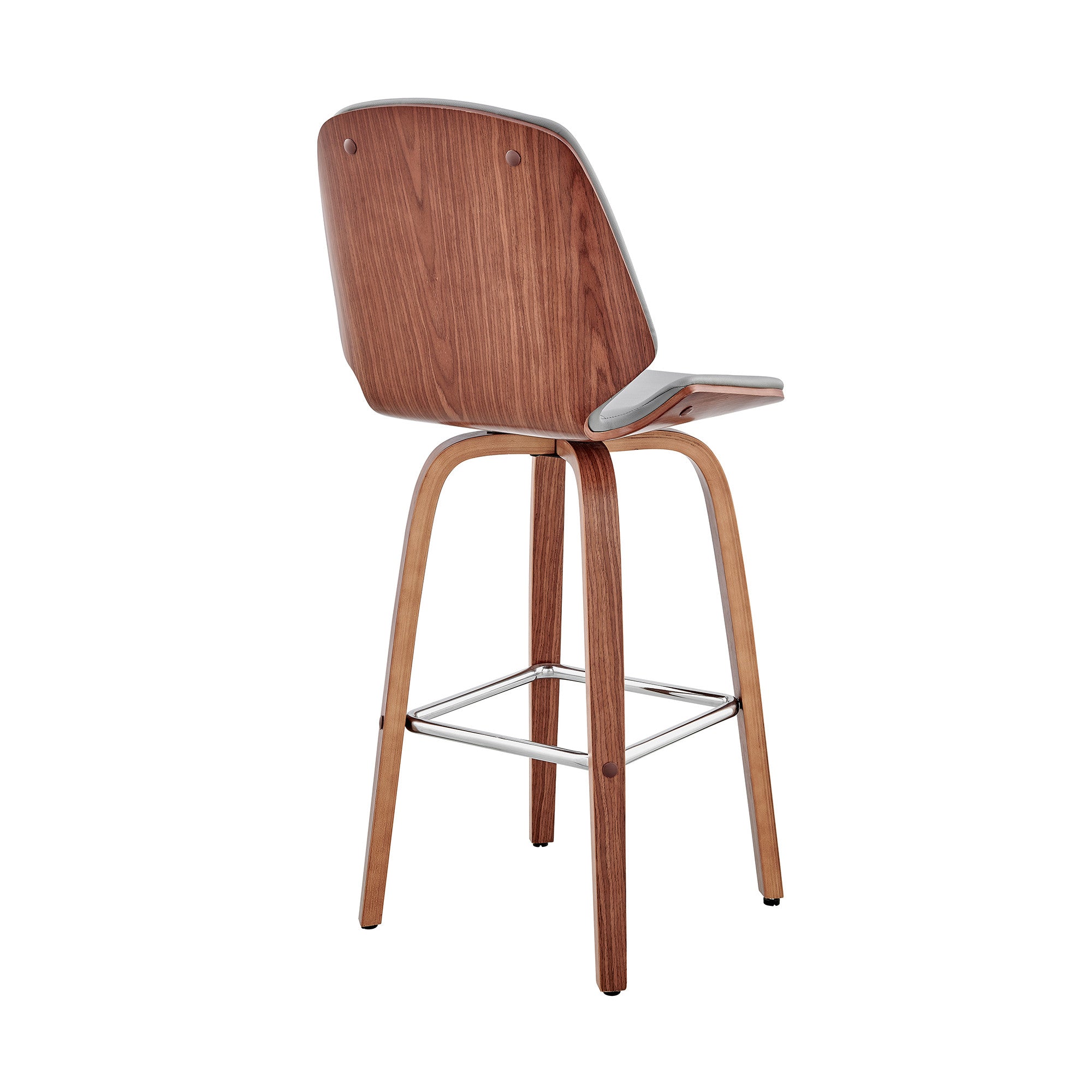 26" Gray And Brown Swivel Counter Height Bar Chair - Homeroots - Flyclothing LLC