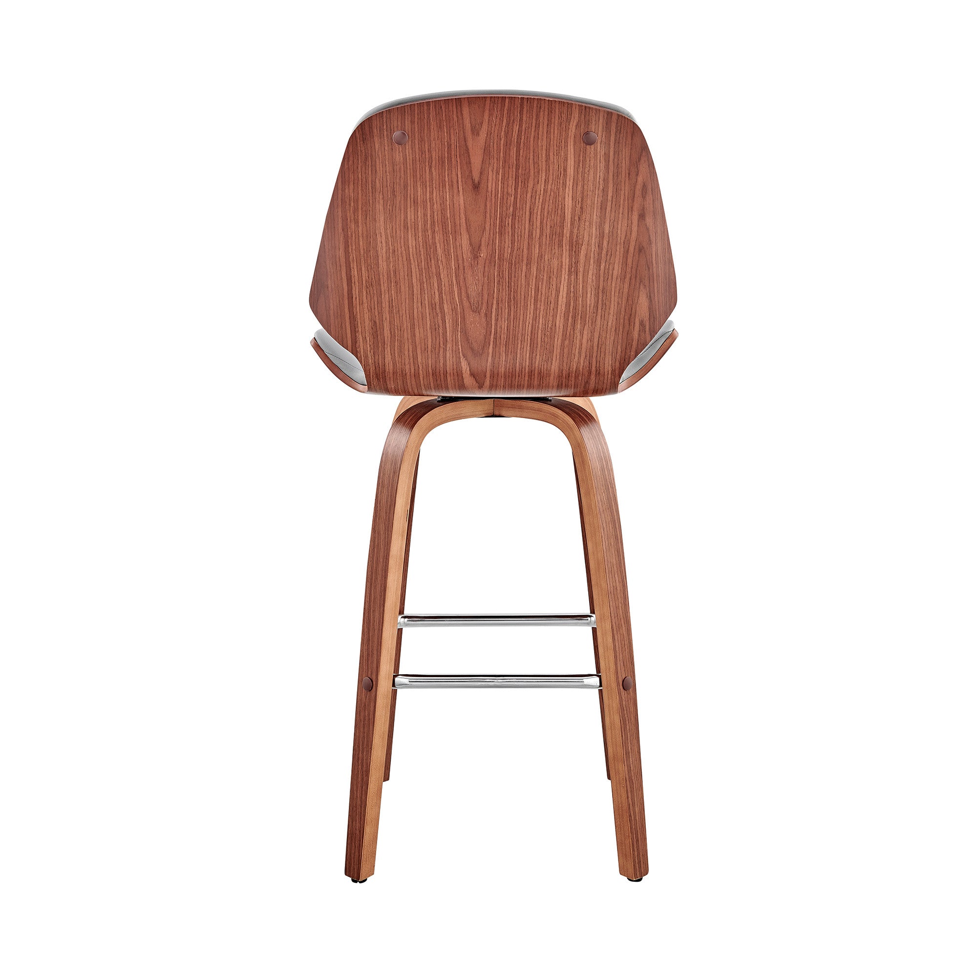 26" Gray And Brown Swivel Counter Height Bar Chair - Homeroots - Flyclothing LLC
