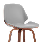 26" Gray And Brown Swivel Counter Height Bar Chair - Homeroots - Flyclothing LLC