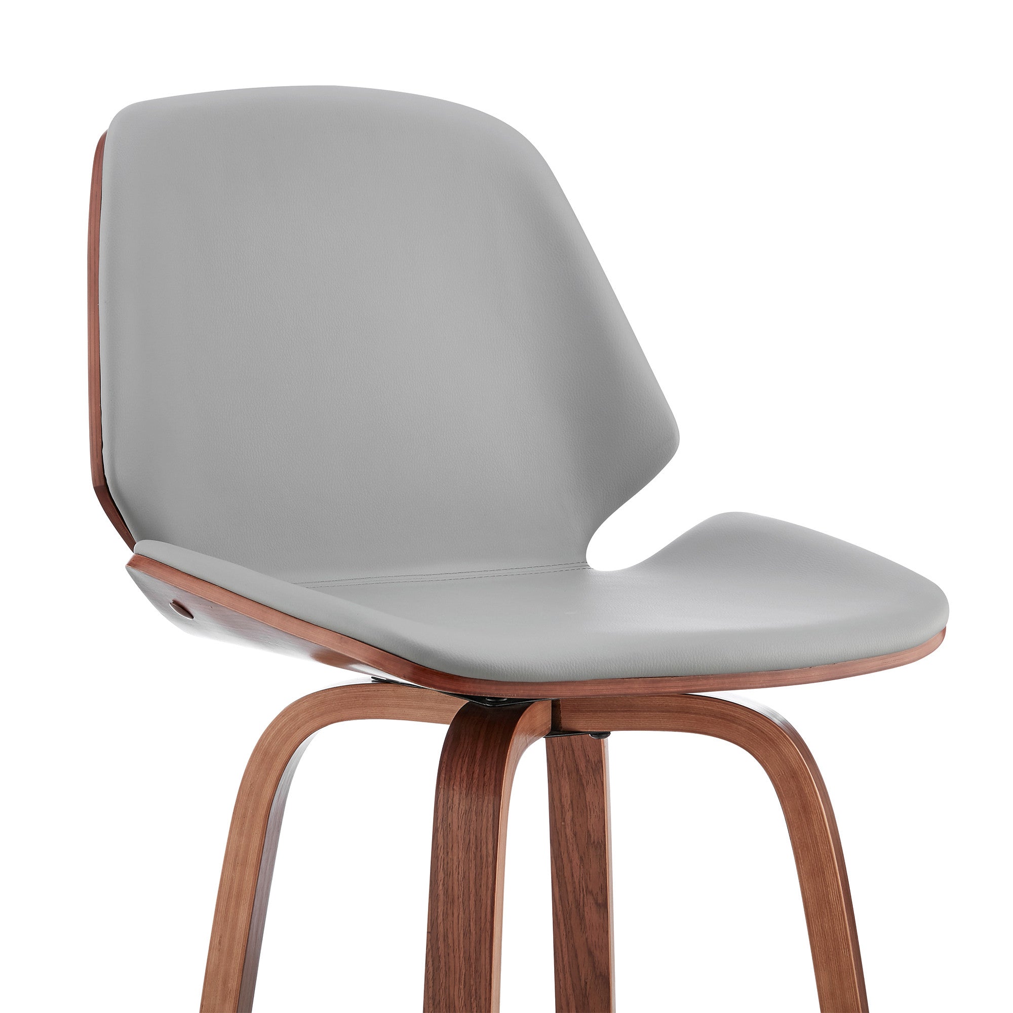 26" Gray And Brown Swivel Counter Height Bar Chair - Homeroots - Flyclothing LLC