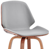 26" Gray And Brown Swivel Counter Height Bar Chair - Homeroots - Flyclothing LLC