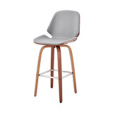 26" Gray And Brown Swivel Counter Height Bar Chair - Homeroots - Flyclothing LLC