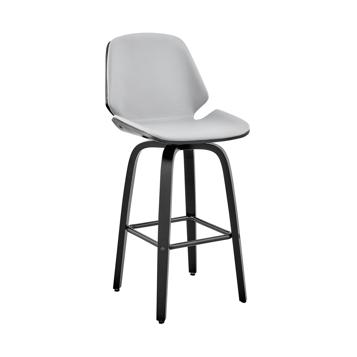 26" Gray And Black Iron Swivel Counter Height Bar Chair - Homeroots - Flyclothing LLC