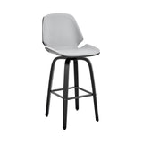 26" Gray And Black Iron Swivel Counter Height Bar Chair - Homeroots