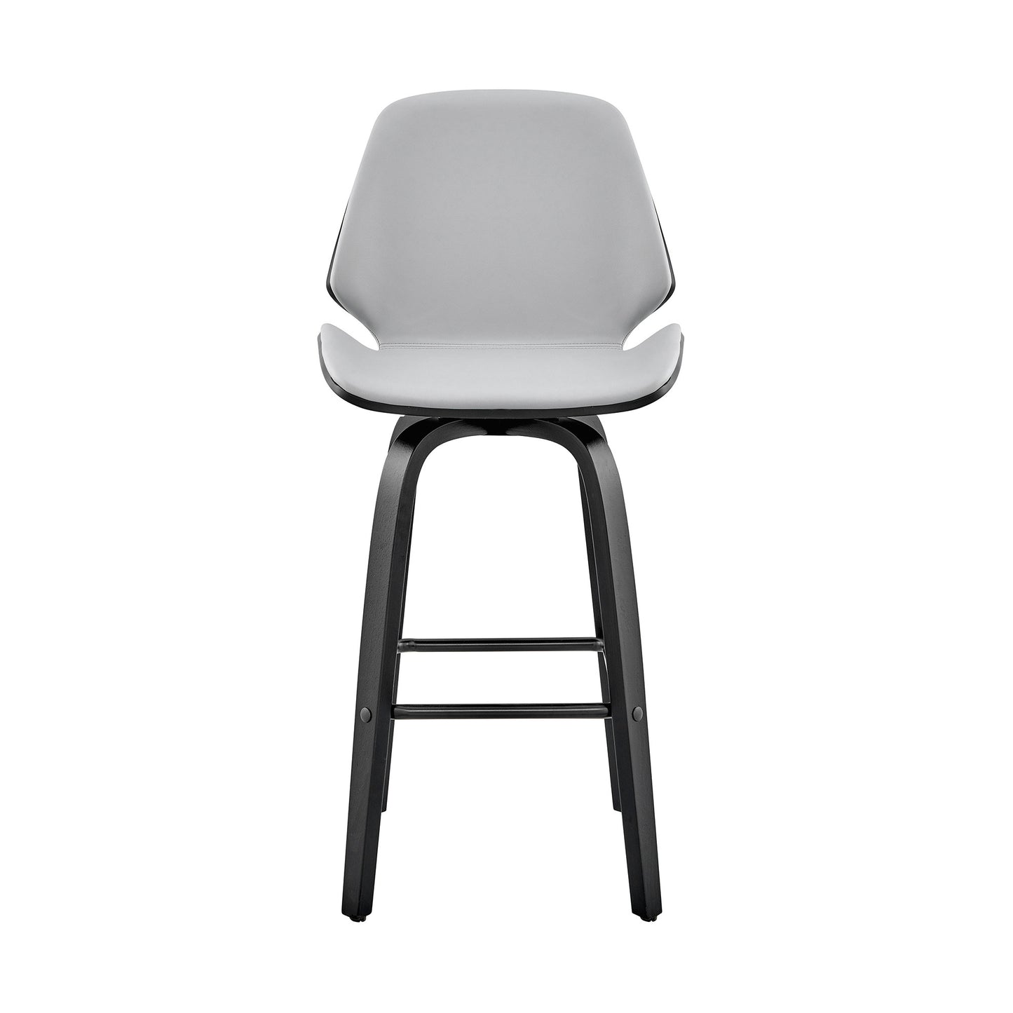 26" Gray And Black Iron Swivel Counter Height Bar Chair - Homeroots - Flyclothing LLC