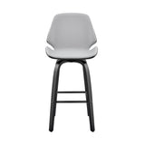 26" Gray And Black Iron Swivel Counter Height Bar Chair - Homeroots - Flyclothing LLC