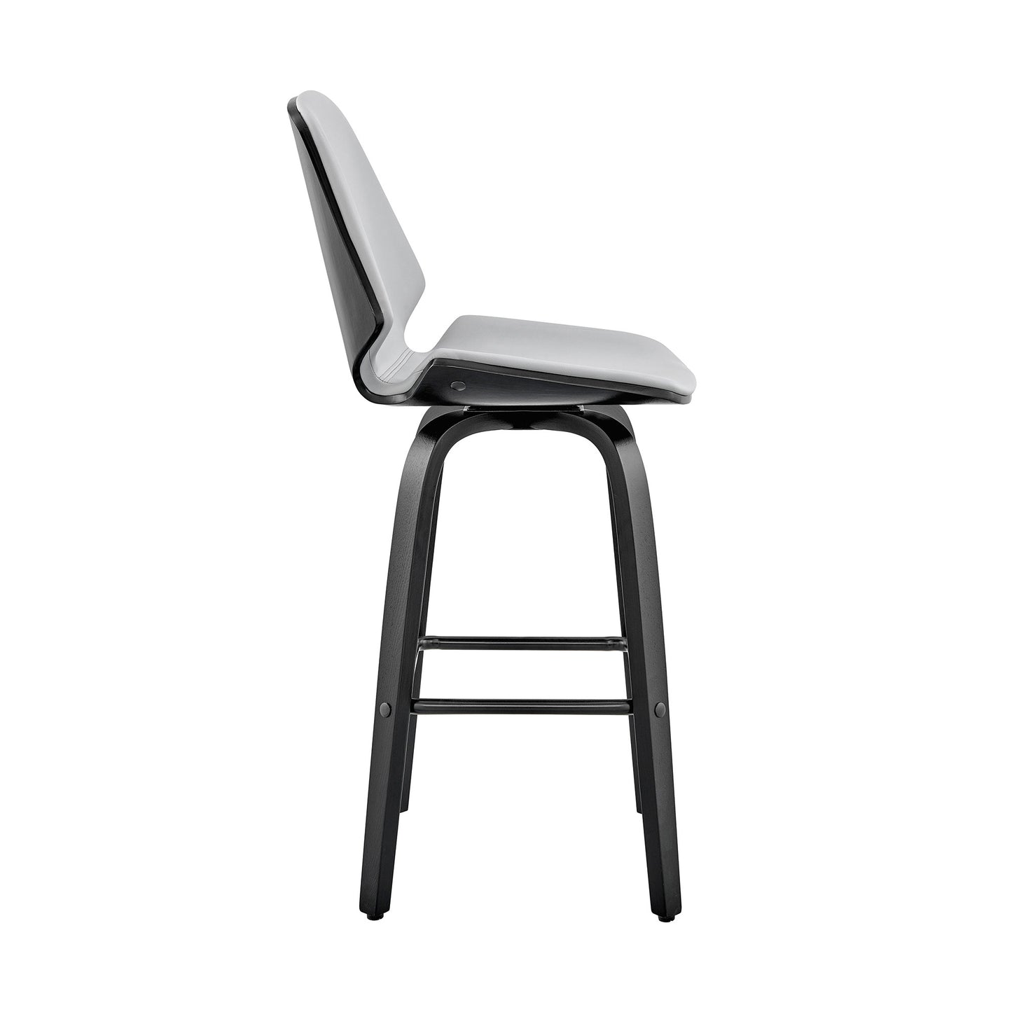 26" Gray And Black Iron Swivel Counter Height Bar Chair - Homeroots - Flyclothing LLC