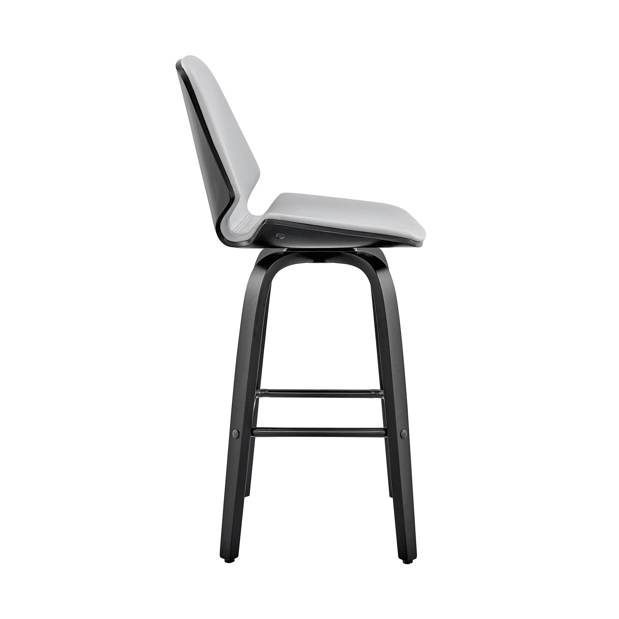 26" Gray And Black Iron Swivel Counter Height Bar Chair - Homeroots - Flyclothing LLC