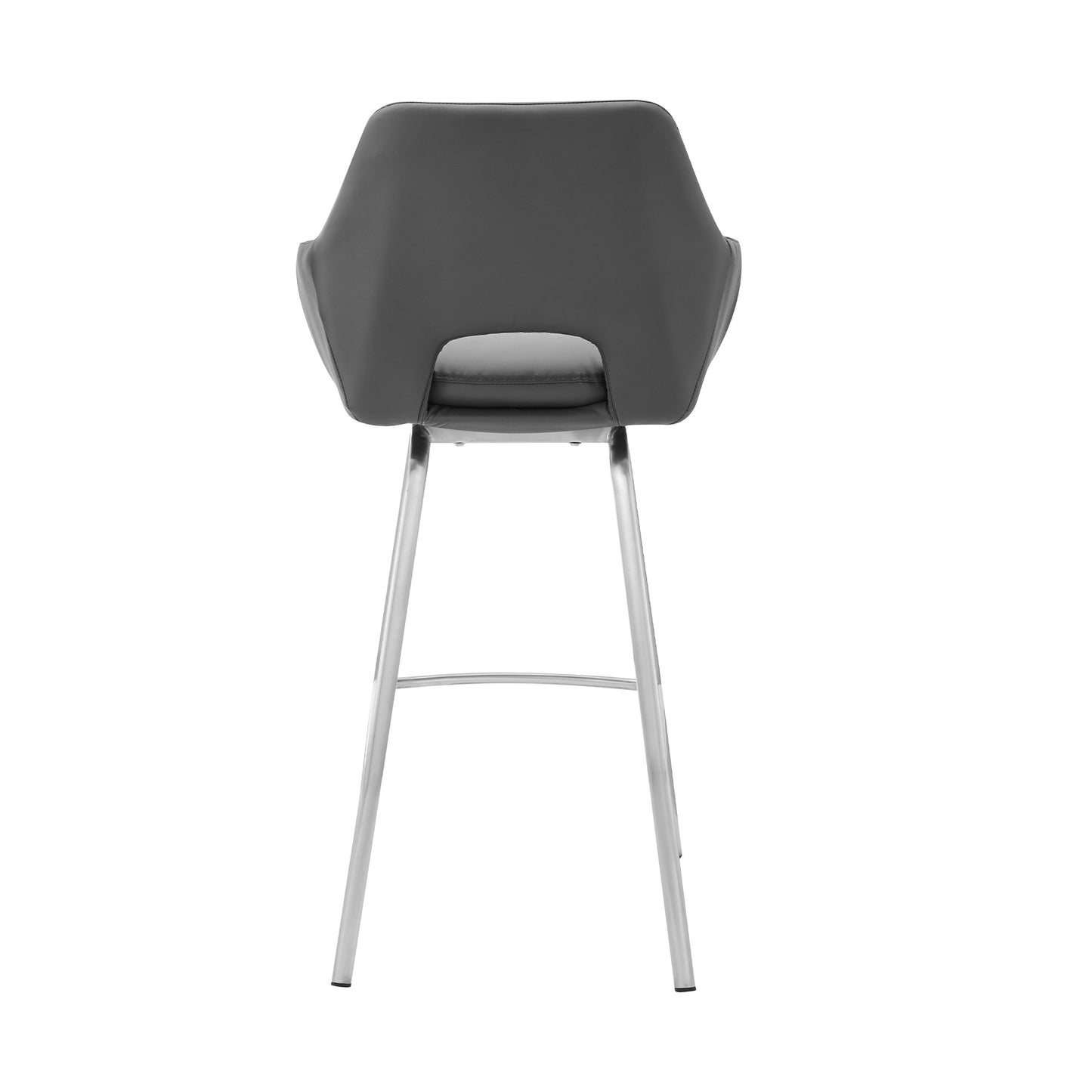 30" Gray And Silver Iron Swivel Low Back Bar Height Bar Chair - Homeroots - Flyclothing LLC