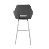 30" Gray And Silver Iron Swivel Low Back Bar Height Bar Chair - Homeroots - Flyclothing LLC