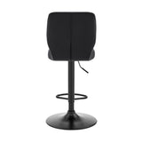 25" Black Iron Swivel Adjustable Height Bar Chair - Homeroots