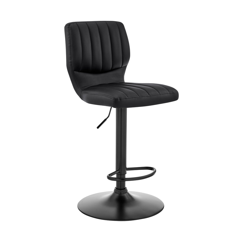 25" Black Iron Swivel Adjustable Height Bar Chair - Homeroots