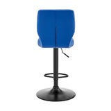 25" Blue And Black Iron Swivel Adjustable Height Bar Chair - Homeroots - Flyclothing LLC