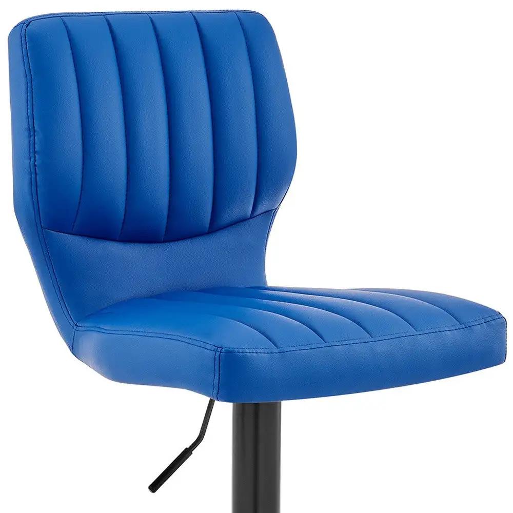 25" Blue And Black Iron Swivel Adjustable Height Bar Chair - Homeroots - Flyclothing LLC
