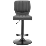 25" Gray And Black Iron Swivel Adjustable Height Bar Chair - Homeroots - Flyclothing LLC
