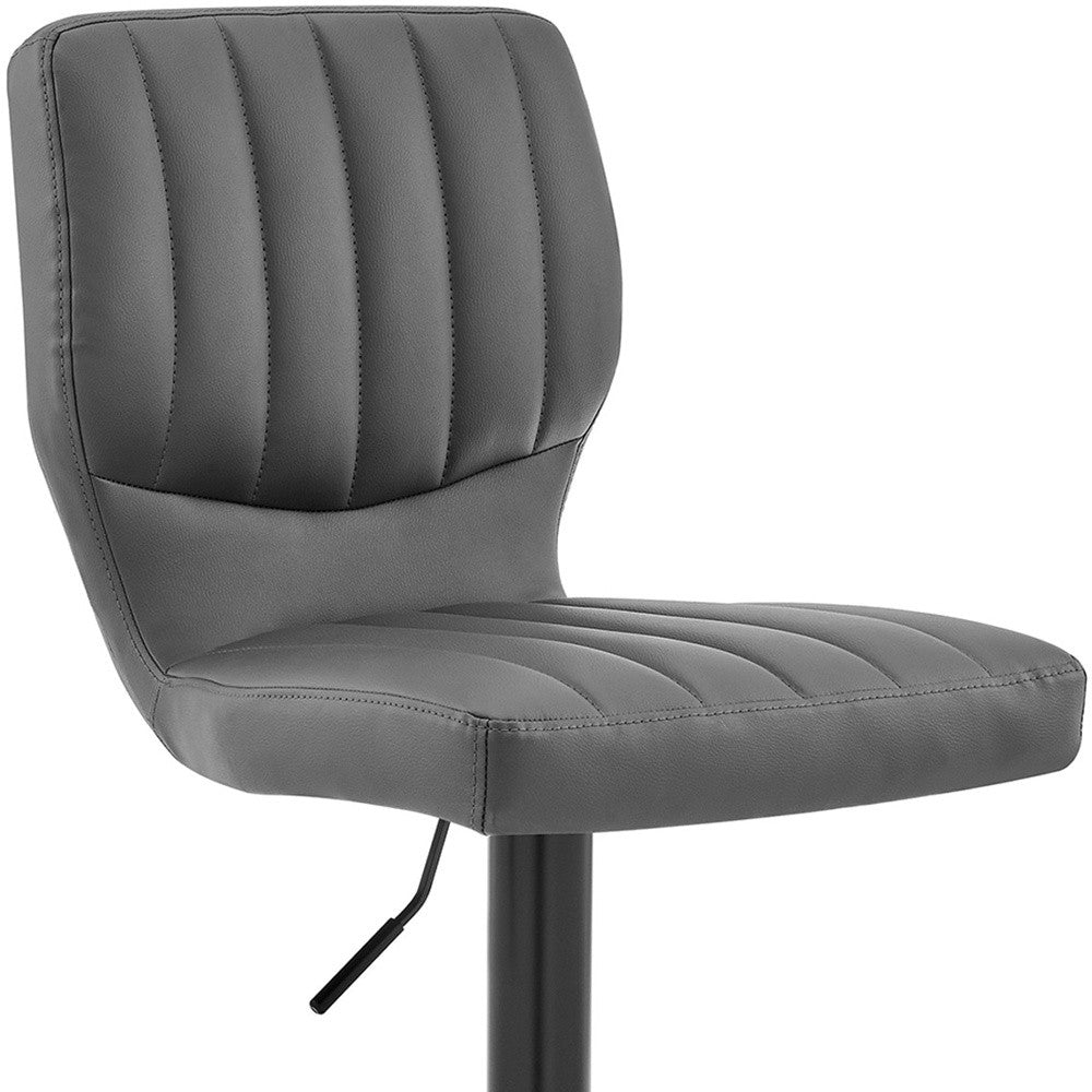 25" Gray And Black Iron Swivel Adjustable Height Bar Chair - Homeroots - Flyclothing LLC