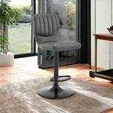 25" Gray And Black Iron Swivel Adjustable Height Bar Chair - Homeroots