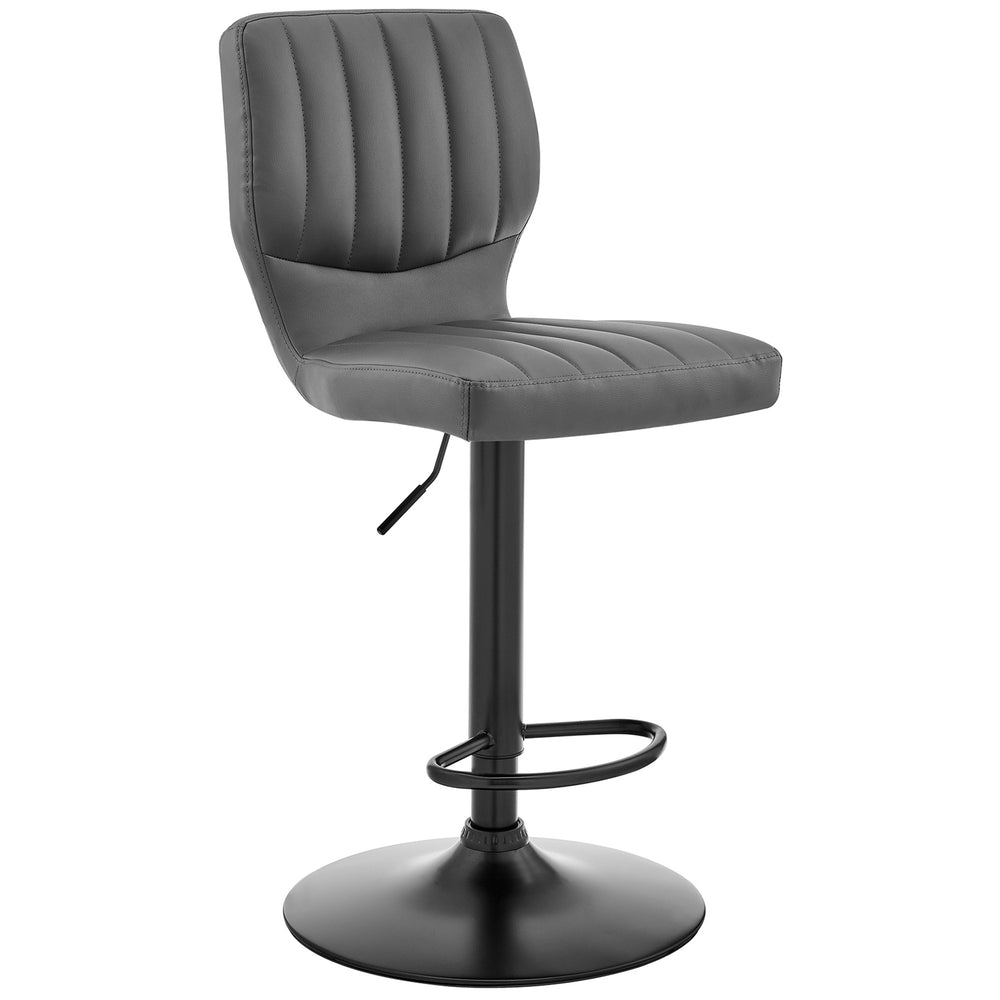 25" Gray And Black Iron Swivel Adjustable Height Bar Chair - Homeroots