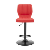25" Red And Black Iron Swivel Adjustable Height Bar Chair - Homeroots - Flyclothing LLC