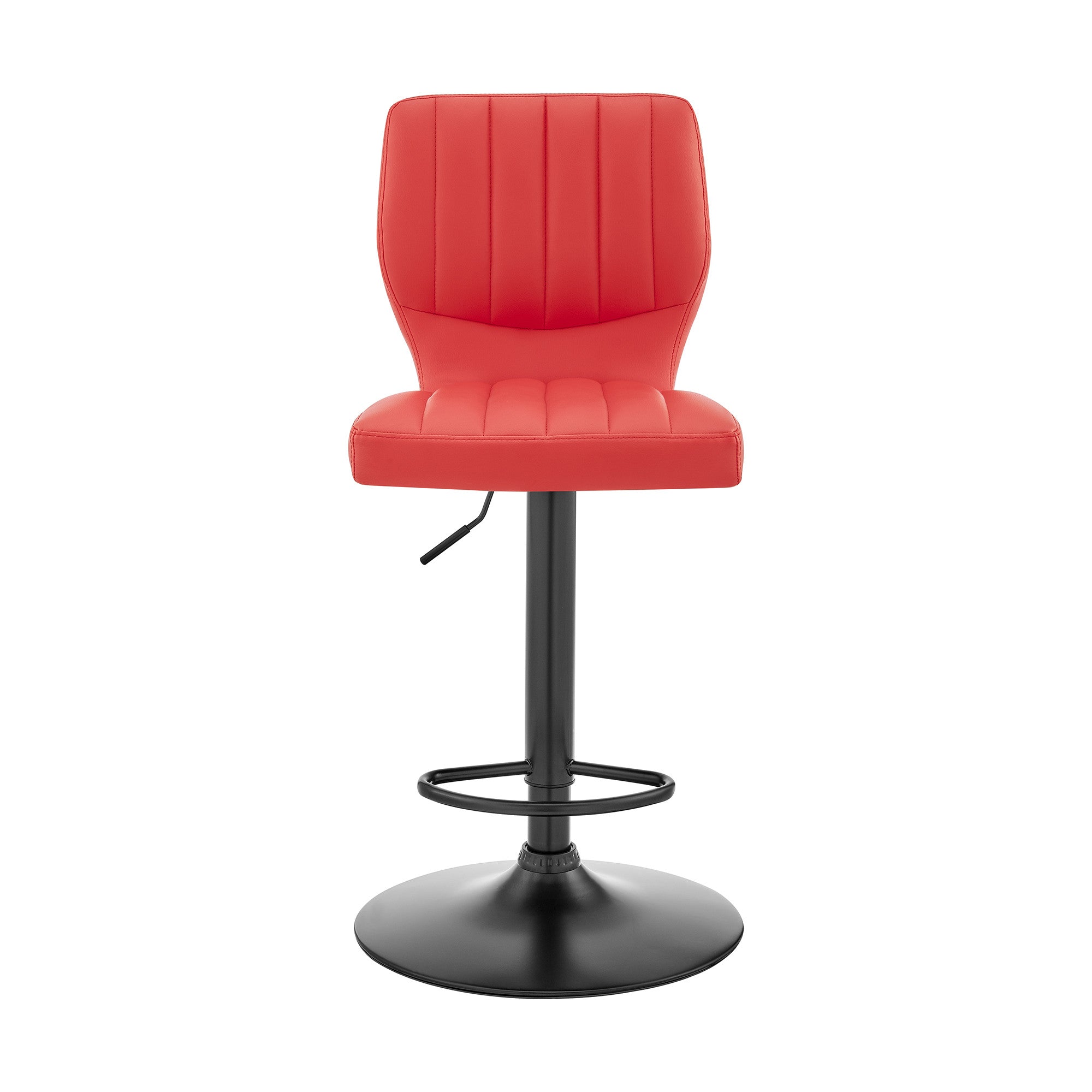 25" Red And Black Iron Swivel Adjustable Height Bar Chair - Homeroots - Flyclothing LLC
