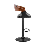24" Black Iron Swivel Low Back Adjustable Height Bar Chair - Homeroots