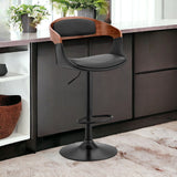 24" Black Iron Swivel Low Back Adjustable Height Bar Chair - Homeroots