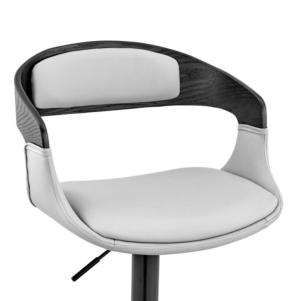 Gray And Black Iron Swivel Low Back Adjustable Height Bar Chair - Homeroots - Flyclothing LLC