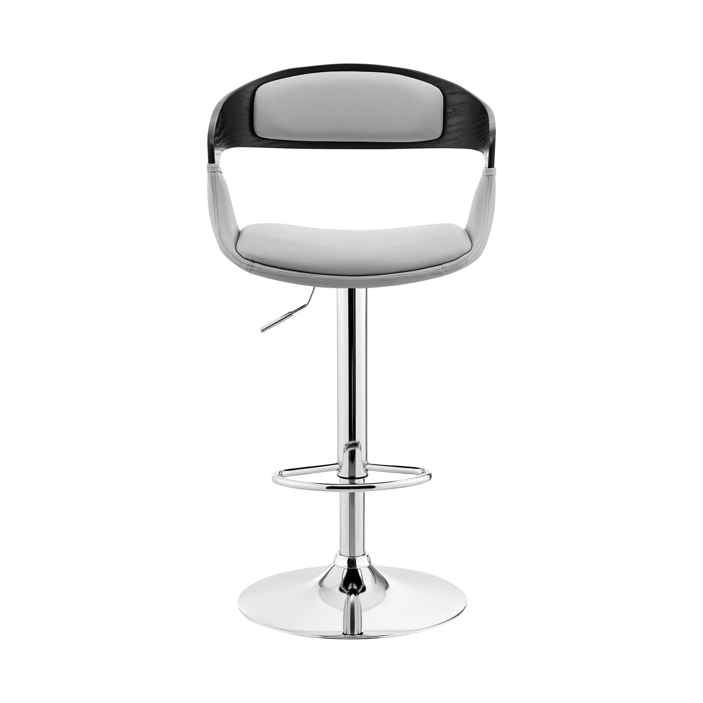 24" Gray And Silver Iron Swivel Low Back Adjustable Height Bar Chair - Homeroots - Flyclothing LLC